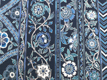 画像をギャラリービューアに読み込む, 着物 反物 正絹 丹後ちりめん フルオーダー 仕立て付き 濃紺 縞 更紗 小紋 着物 和装 和服 単品 女性 レディース 送料無料 hbチト