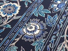 画像をギャラリービューアに読み込む, 着物 反物 正絹 丹後ちりめん フルオーダー 仕立て付き 濃紺 縞 更紗 小紋 着物 和装 和服 単品 女性 レディース 送料無料 hbチト