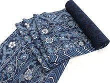 画像をギャラリービューアに読み込む, 着物 反物 正絹 丹後ちりめん フルオーダー 仕立て付き 濃紺 縞 更紗 小紋 着物 和装 和服 単品 女性 レディース 送料無料 hbチト