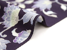 画像をギャラリービューアに読み込む, 着物 反物 正絹 丹後ちりめん フルオーダー 仕立て付き 濃紫 更紗 小紋 着物 和装 和服 単品 女性 レディース 送料無料 hbチト