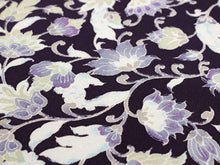 画像をギャラリービューアに読み込む, 着物 反物 正絹 丹後ちりめん フルオーダー 仕立て付き 濃紫 更紗 小紋 着物 和装 和服 単品 女性 レディース 送料無料 hbチト