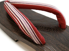 画像をギャラリービューアに読み込む, 下駄 レディース 浴衣 ゲタ L LL サイズ 桐 台 白 紫 赤 ストライプ 縞 鼻緒 右近 大きいサイズ XL 痛くない 歩きやすい かかと低め レトロ モダン 和服 和装 着物 女性用 日本製 tbウチ