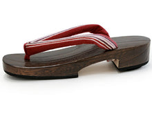 画像をギャラリービューアに読み込む, 下駄 レディース 浴衣 ゲタ L LL サイズ 桐 台 白 紫 赤 ストライプ 縞 鼻緒 右近 大きいサイズ XL 痛くない 歩きやすい かかと低め レトロ モダン 和服 和装 着物 女性用 日本製 tbウチ