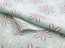 画像をギャラリービューアに読み込む, 正絹 小紋 反物 フルオーダー 仕立て付き 着物 和装 和服 丹後ちりめん 京友禅 ブルー グリーン 花 幾何学 友禅染 着尺 単品 女性 レディース 送料無料 pnオチ