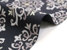 画像をギャラリービューアに読み込む, 正絹 小紋 反物 フルオーダー 仕立て付き 着物 和装 和服 丹後ちりめん 黒 ダマスク柄 着尺 単品 女性 レディース 送料無料 pnオト