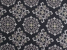 画像をギャラリービューアに読み込む, 正絹 小紋 反物 フルオーダー 仕立て付き 着物 和装 和服 丹後ちりめん 黒 ダマスク柄 着尺 単品 女性 レディース 送料無料 pnオト