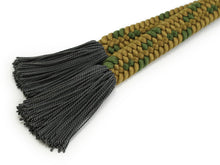 画像をギャラリービューアに読み込む, 帯締め 単品 正絹 平組 カジュアル向き からし 緑 カジュアル 平締め 組紐 帯〆 小紋 紬 和装小物 着付け小物 着物 和服 和装 おびじめ レディース 女性 日本製 ネコポス あす楽 ワラ