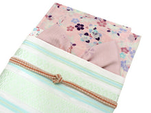 画像をギャラリービューアに読み込む, 洗える着物 セット L サイズ 夏 夏物 絽 4点セット ピンク 流水 雲 花 桜 桔梗 撫子 萩 橘 きもの 白 グリーン 献上 帯 紫 帯あげ 帯〆 小紋 名古屋帯 大人 レディース 女性 きもの 和装 和服 送料無料 あす楽 フイ
