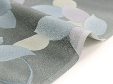 画像をギャラリービューアに読み込む, 正絹 小紋 反物 フルオーダー 仕立て付き 湯のし付き 着物 和装 和服 グレー リーフ 着尺 単品 袷 単衣 女性 レディース 送料無料 hbチト