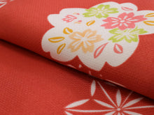 画像をギャラリービューアに読み込む, 着物 洗える着物 セット 袷 M サイズ 半幅帯 2点セット 朱色 紅葉 柄 着物 クリーム カラフル 格子 帯 半巾 小袋 花柄 小紋 和装 和服 女性用 レディース 女性 きもの 着物セット 送料無料 あす楽 ニク