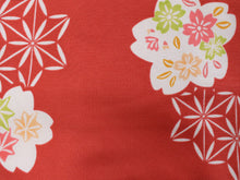 画像をギャラリービューアに読み込む, 着物 洗える着物 セット 袷 M サイズ 半幅帯 2点セット 朱色 紅葉 柄 着物 クリーム カラフル 格子 帯 半巾 小袋 花柄 小紋 和装 和服 女性用 レディース 女性 きもの 着物セット 送料無料 あす楽 ニク