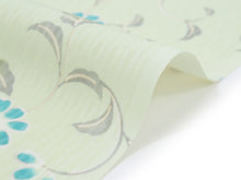 画像をギャラリービューアに読み込む, 洗える着物 東レ シルック 小紋 反物 単品 フルオーダー 仕立て付 袷 単衣 グリーン 花唐草 レディース 女性 和装 和服 きもの 送料無料 hiクイ