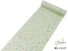 画像をギャラリービューアに読み込む, 洗える着物 東レ シルック 小紋 反物 単品 フルオーダー 仕立て付 袷 単衣 グリーン 花唐草 レディース 女性 和装 和服 きもの 送料無料 hiクイ
