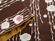 画像をギャラリービューアに読み込む, 洗える着物 コーディネートセット 袷 半幅帯 Lサイズ 2点セット 小紋 レディース 女性 茶色 枝梅 柄 着物 グレー 赤 黒 縞 リバーシブル 帯 半幅帯 プレタ 和装 和服 きものセット 送料無料 ニク