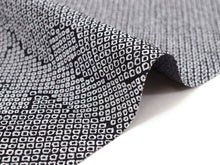 画像をギャラリービューアに読み込む, 正絹 小紋 単品 反物 浜ちりめん フルオーダー 仕立て付き 着物 和装 和服 着物 黒 鹿の子 雪輪 女性 レディース 送料無料 hb