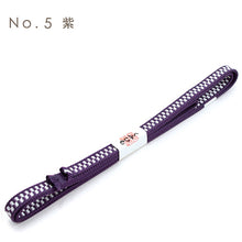 画像をギャラリービューアに読み込む, 三分紐 帯締め お洒落 単品 正絹 幾何学 格子 10色 赤 紺 紫 からし 緑 白 黒 カジュアル 通年 3分紐 帯〆 組紐 和装小物 日本製 ネコポス便発送可能 KZ wgくわ