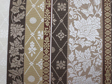 画像をギャラリービューアに読み込む, 袋帯 単品 正絹 全通柄 未使用 仕立て付き 洒落 博多織 茶 ベージュ 献上 柄 ふくろ帯 女性 レディース 着物 和装 和服 訪問着 付け下げ 色無地 伝統工芸 高級 おしゃれ着 送料無料 新品 urチク