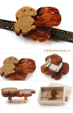 画像をギャラリービューアに読み込む, 帯留め 単品 動物 犬 猫 パンダ 白 黒 茶 おしゃれ パーツ 小紋 カジュアル 普段着用 三分紐を通すタイプ アニマル ぱんだ 和装小物 帯留 帯どめ 着物 和服 和装 箱入り 帯飾り KZ wgわち