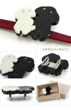 画像をギャラリービューアに読み込む, 帯留め 単品 動物 犬 猫 パンダ 白 黒 茶 おしゃれ パーツ 小紋 カジュアル 普段着用 三分紐を通すタイプ アニマル ぱんだ 和装小物 帯留 帯どめ 着物 和服 和装 箱入り 帯飾り KZ wgわち