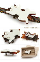 画像をギャラリービューアに読み込む, 帯留め 単品 動物 犬 猫 パンダ 白 黒 茶 おしゃれ パーツ 小紋 カジュアル 普段着用 三分紐を通すタイプ アニマル ぱんだ 和装小物 帯留 帯どめ 着物 和服 和装 箱入り 帯飾り KZ wgわち