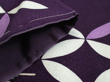 画像をギャラリービューアに読み込む, 洗える着物 袷 半幅帯 着物セット Mサイズ 個性派 映え コーディネート 2点 セット 小紋 レディース 女性 紫 牡丹 七宝 きもの 薄ベージュ 薔薇 アンティーク風 帯 カジュアル 和服 和装 半巾 細帯 浴衣帯 あす楽 新