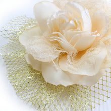 画像をギャラリービューアに読み込む, 髪飾り 成人式 卒業式 結婚式 袴 振袖 シャンパンベージュ 薔薇 パール コーム 和装 和服 着物 浴衣 髪留め コサージュ ヘアアクセサリー ウラ