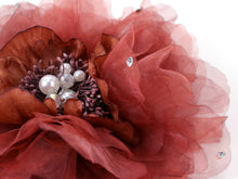画像をギャラリービューアに読み込む, 髪飾り 成人式 卒業式 結婚式 袴 振袖 茶色 大輪 パール ファー クリップ 和装 和服 着物 浴衣 髪留め コサージュ ヘアアクセサリー