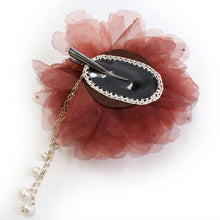 画像をギャラリービューアに読み込む, 髪飾り 成人式 卒業式 結婚式 袴 振袖 茶色 大輪 パール ファー クリップ 和装 和服 着物 浴衣 髪留め コサージュ ヘアアクセサリー