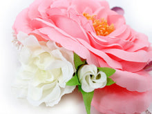 画像をギャラリービューアに読み込む, 髪飾り 成人式 卒業式 結婚式 袴 振袖 ピンク 白 薔薇 パール クリップ カチューシャ 和装 和服 着物 浴衣 髪留め コサージュ ヘアアクセサリー