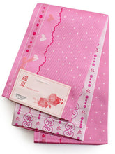 画像をギャラリービューアに読み込む, 帯 3点セット ピンク ハート 赤 縞 半幅帯 赤 帯飾り レディース 女性 半巾帯 細帯 浴衣帯 リバーシブル 大人 ポリエステル 着物 洒落 和装 和服 レトロ チウ