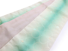 画像をギャラリービューアに読み込む, 帯 2点セット クリーム グリーン ぼかし 水玉 サークル ピンク 縞 半幅帯 からし 市松格子 縞 黄緑 半巾帯 レディース 女性 細帯 浴衣帯 リバーシブル 大人 ポリエステル 着物 洒落 和装 和服 レトロ オト