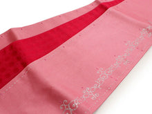 画像をギャラリービューアに読み込む, 帯 3点セット ピンク ネコ オフホワイト 市松 半幅帯 ピンク 帯飾り レディース 女性 半巾帯 細帯 浴衣帯 リバーシブル 大人 ポリエステル 着物 洒落 和装 和服 レトロ チウ