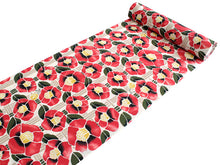 画像をギャラリービューアに読み込む, 洗える着物 セミオーダー付き 反物 単品 みすゞうた 赤 緑 郵便局と椿 椿 格子 可愛い ポップ 柄 レディース 女性 小紋 和装 和服 XS S M L XL サイズ 広幅 クイーンサイズ 袷 単衣 羽織 コート 送料無料 kt