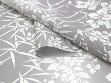 画像をギャラリービューアに読み込む, 正絹 絽 着物 単品 絵羽柄 夏物 小紋 単衣仕立て フルオーダー 仕立て無料 薄グレー 斜めぼかし 竹 蔦 藤 日本の絹 壺金 洒落 女性 和装 和服 きもの レディース 未仕立て 未使用 新品 送料無料