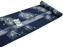 画像をギャラリービューアに読み込む, 洗える着物 着物 単衣用 夏 紗 フルオーダー お仕立て付 ウォッシャブル 小紋 夏着物 カジュアル お洒落着 薄物 コート 羽織 着尺 反物 テイジン 紺 松 縞 女性 レディース KZ 送料無料 ktふに