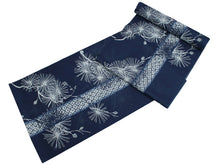 画像をギャラリービューアに読み込む, 洗える着物 着物 単衣用 夏 紗 フルオーダー お仕立て付 ウォッシャブル 小紋 夏着物 カジュアル お洒落着 薄物 コート 羽織 着尺 反物 テイジン 紺 松 縞 女性 レディース KZ 送料無料 ktふに