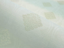 画像をギャラリービューアに読み込む, 名古屋帯 夏 紗 単品 正絹 仕立て付き 九寸 なごや帯 六通 フォーマル 西陣織 三幸織物謹製 証紙付き グリーン 藤色 轡唐草 花菱 女性 レディース 着物 お茶 和装 和服 新品 日本製 送料無料