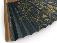 画像をギャラリービューアに読み込む, 扇子 男性用 単品 黒 風神雷神 紙 メンズ 父の日 プレゼント ギフト おしゃれ 普段使いに 紳士用 男性 せんす 和装小物 夏