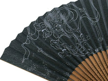 画像をギャラリービューアに読み込む, 扇子 男性用 単品 黒 風神雷神 紙 メンズ 父の日 プレゼント ギフト おしゃれ 普段使いに 紳士用 男性 せんす 和装小物 夏