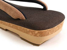 画像をギャラリービューアに読み込む, 雪駄 メンズ こげ茶 土台 薄茶 鼻緒 男性 履物 草履 せった LL 和装 着物 軽量