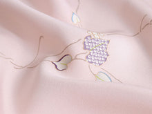 画像をギャラリービューアに読み込む, 正絹 小紋 反物 フルオーダー 仕立て付き 着物 和装 和服 ピンク 葡萄唐草 着尺 単品 袷 単衣 女性 レディース 送料無料