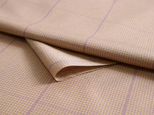 画像をギャラリービューアに読み込む, 正絹 お召し 小紋 反物 フルオーダー 仕立て付き 着物 和装 和服 ピンクベージュ 格子 着尺 単品 袷 単衣 女性 レディース 送料無料
