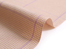 画像をギャラリービューアに読み込む, 正絹 お召し 小紋 反物 フルオーダー 仕立て付き 着物 和装 和服 ピンクベージュ 格子 着尺 単品 袷 単衣 女性 レディース 送料無料