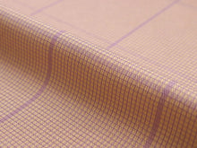 画像をギャラリービューアに読み込む, 正絹 お召し 小紋 反物 フルオーダー 仕立て付き 着物 和装 和服 ピンクベージュ 格子 着尺 単品 袷 単衣 女性 レディース 送料無料
