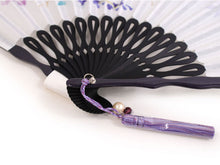 画像をギャラリービューアに読み込む, 扇子 扇子袋 2点セット レディース 白 紫 藤 箱入り エコ ギフト プレゼント 春 夏 母の日 婦人 女性 女 京扇子 せんす y2 送料無料