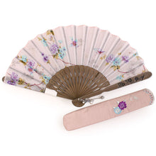 画像をギャラリービューアに読み込む, 扇子 扇子袋 2点セット レディース 薄ピンク 鳥 枝花 箱入り エコ ギフト プレゼント 春 夏 母の日 婦人 女性 女 京扇子 せんす y2 送料無料