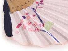 画像をギャラリービューアに読み込む, 扇子 扇子袋 2点セット レディース ピンク 鳥 桜 箱入り エコ ギフト プレゼント 春 夏 母の日 婦人 女性 女 京扇子 せんす y2 送料無料