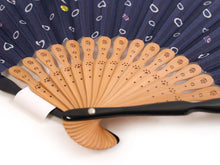 画像をギャラリービューアに読み込む, 扇子 扇子袋 2点セット レディース 紺 猫 鈴 箱入り エコ ギフト プレゼント 春 夏 母の日 婦人 女性 女 京扇子 せんす y2 送料無料