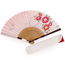 画像をギャラリービューアに読み込む, 扇子 扇子袋 2点セット レディース 薄ピンク 赤 クレマチス 箱入り エコ ギフト プレゼント 春 夏 母の日 婦人 女性 女 京扇子 せんす y2