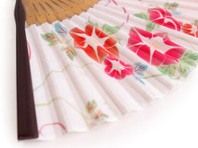 画像をギャラリービューアに読み込む, 扇子 扇子袋 2点セット レディース 薄ピンク 赤 クレマチス 箱入り エコ ギフト プレゼント 春 夏 母の日 婦人 女性 女 京扇子 せんす y2